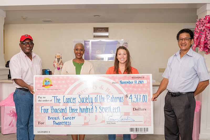 More than four thousand dollars was donated by Jimmy's Wines & Spirits to The Cancer Society of The Bahamas as part of efforts to support the fight against cancer.