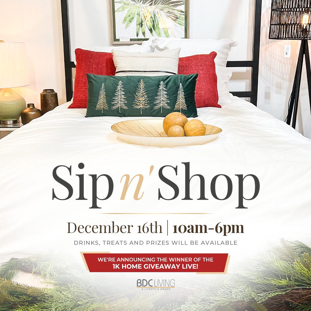 Join us for our festive Sip n' Shop event — a day of drinks, sweet treats, and the chance to win BIG!