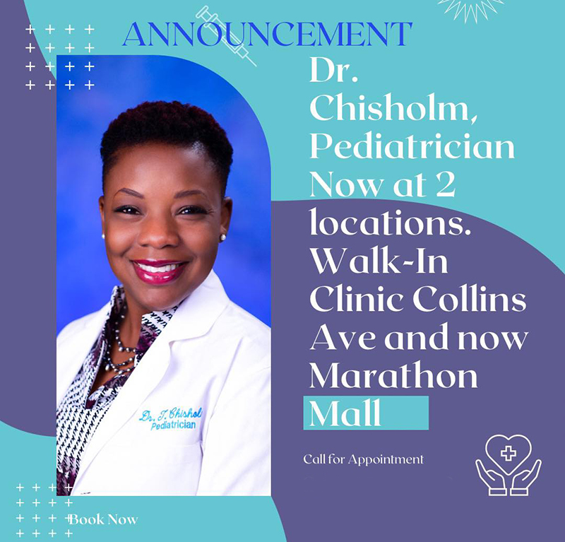 Dr. Chisholm, Pediatrician will now be seeing patients at two Walk-In Clinic locations