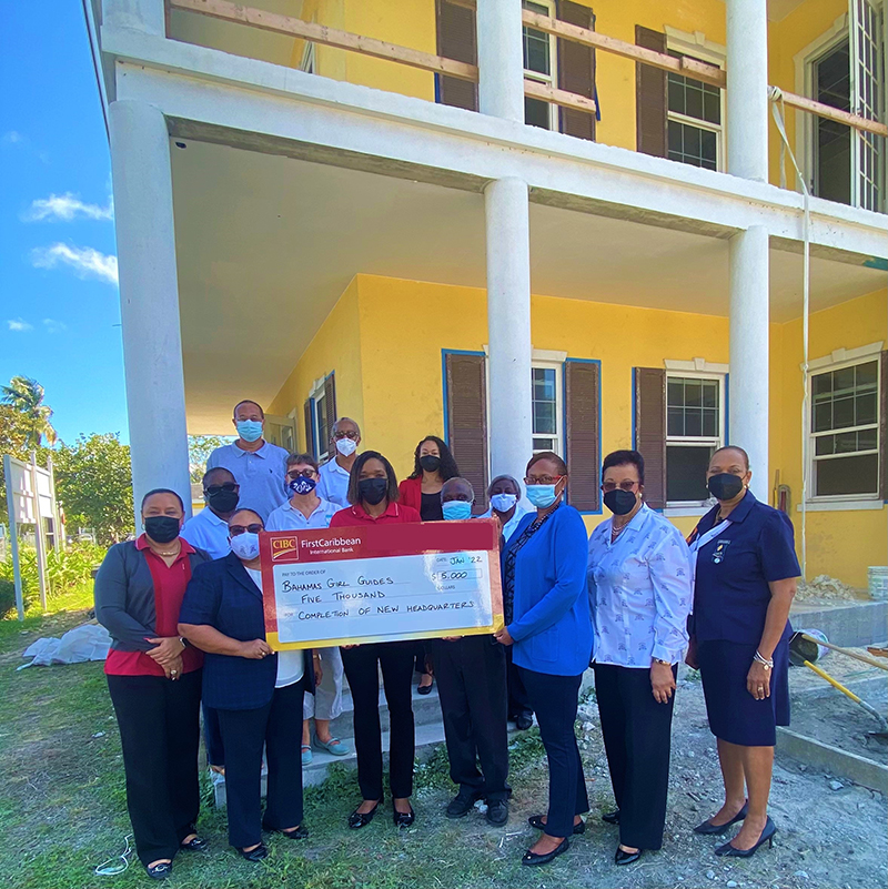 CIBC FirstCaribbean, Bahamas Girl Guides Association (BGGA), and other representatives affiliated with the construction of the $1.5 million BGGA headquarters were on site for the bank’s much-needed donation toward the completion of the West Bay Street building. Photo Credit: ashley@serenawilliams-pr.com