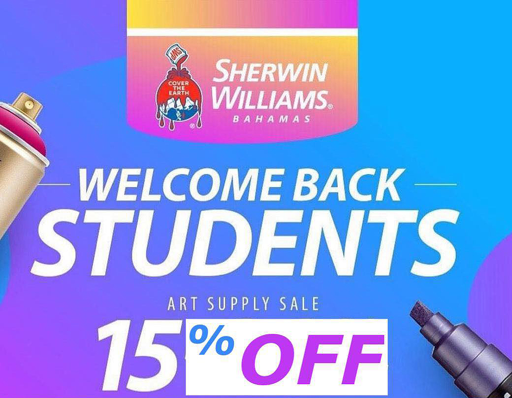 BACK TO SCHOOL art supplies SALE at #SherwinWilliamsBahamas! Come on in for all your artist products for the school year. HAPPENING NOW! 