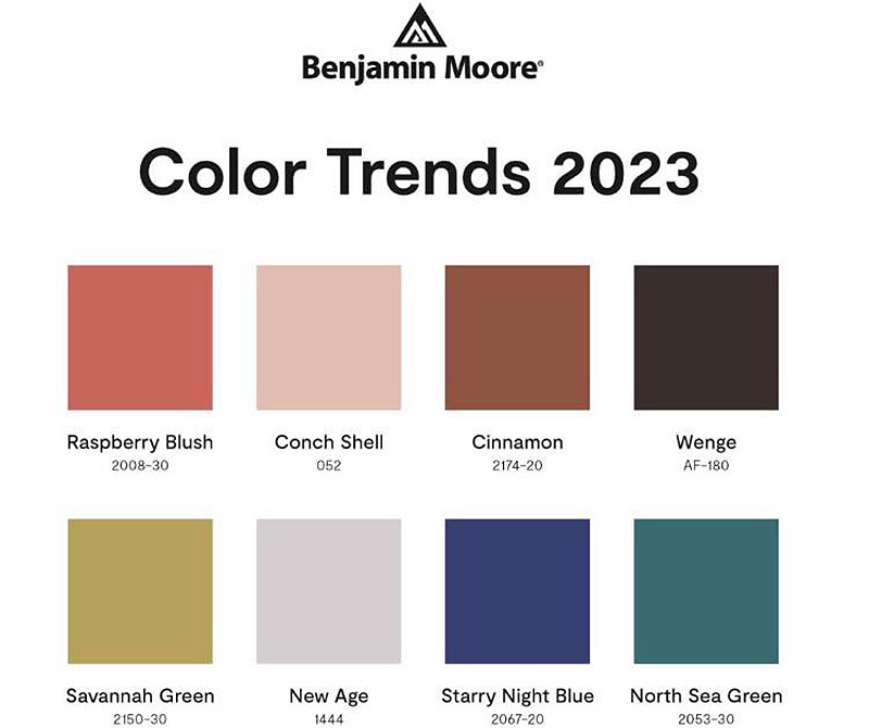 Benjamin Moore color trends for 2023 at The Paint Place